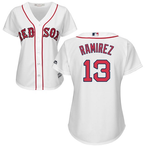 Red Sox #13 Hanley Ramirez White Home Women's Stitched MLB Jersey